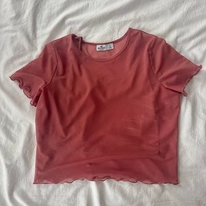 Hollister Sheer Crop Top + Cami ~ Red L